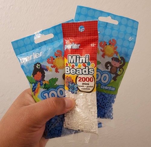 White And Blue Perler Beads