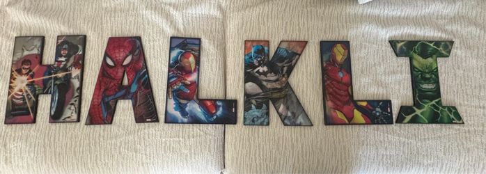 Superhero themed letters