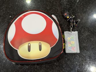 Mario lunch box + LANYARD WITH RUBBER I.D. HOLDER