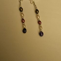 Sterling Silver 925 Beaded Earrings
