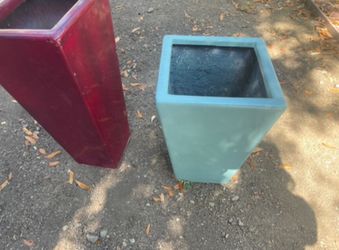 Tall Square Outdoor Planters Set of 2