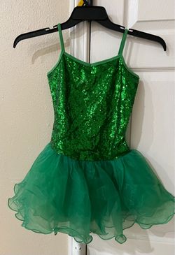 Green Sequin Tutu Dance Dress