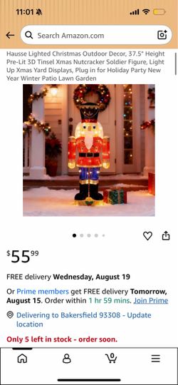 37.5” tall Lighted Christmas Nutcracker