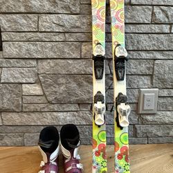 Kids K2 Skis And Salomon Boots Set 122cm