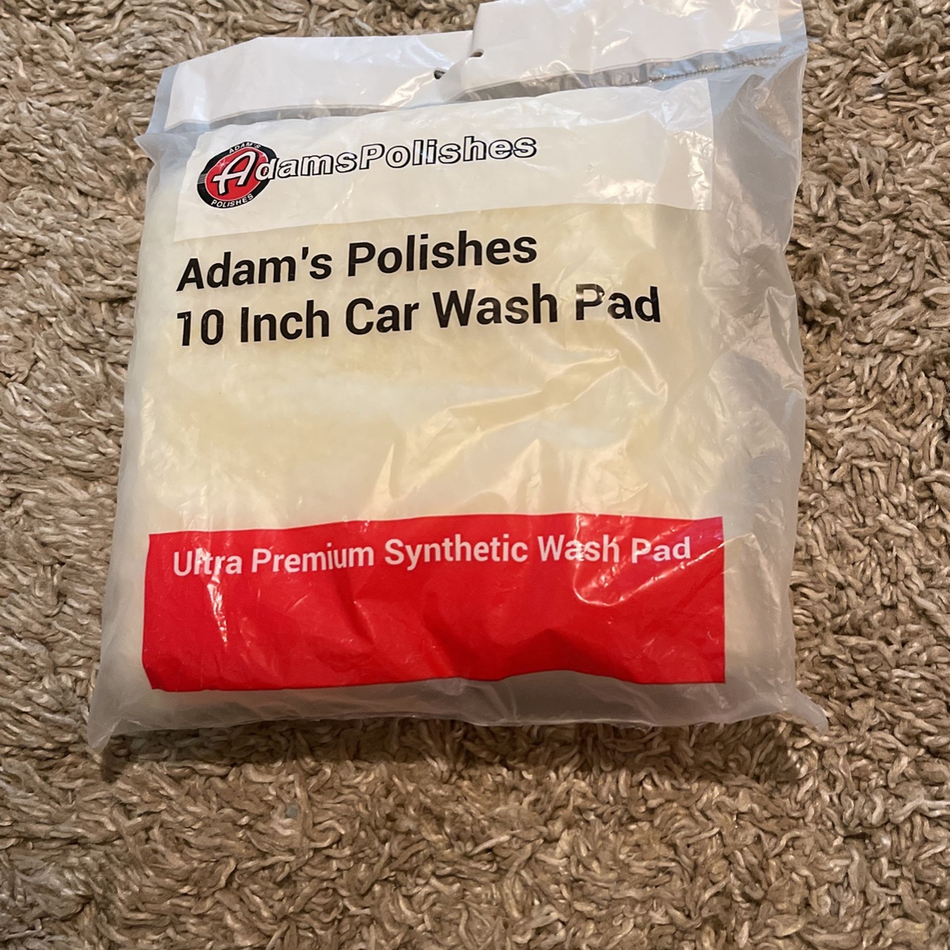 Adam's 10” Professional Wool Wash Pad - Plush Synthetic Car Wash Pad
