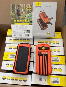 40,000mAh Solar Power Bank w/ Built-in Cables & Hand Crank – Brand New