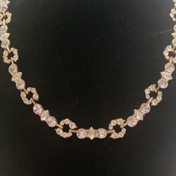 Monet Signed Crystal Necklace 