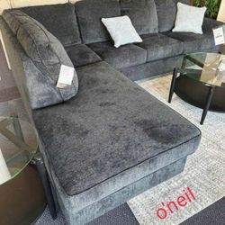 Slate Gray, Cheaper, L Shape, Small Comfy Sectional With Chaise/Brand New Ashley 