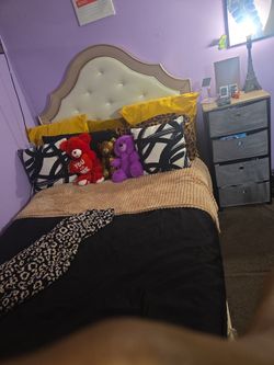 Full size bed with night stand