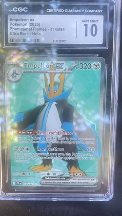 CGC 10 Gem Mint Empoleon ex Pokémon Card - Phantasmal Flames 114/094 OBO