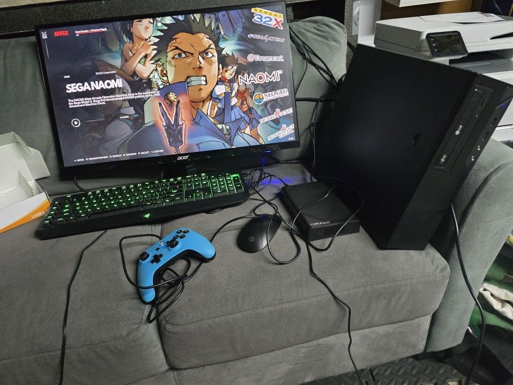 Retro Gaming Emulation Computer Bundle - computer, controller, adapters and 27in monitor