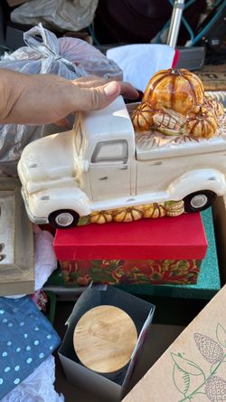 Ceramic Harvest Truck Cookie Jar