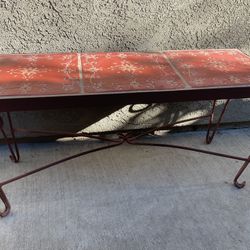 Vintage Wrought Iron Decorative Tile Bench -Turlock 