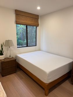NEW FULL SIZE WOOD BED FRAME & MATTRESS