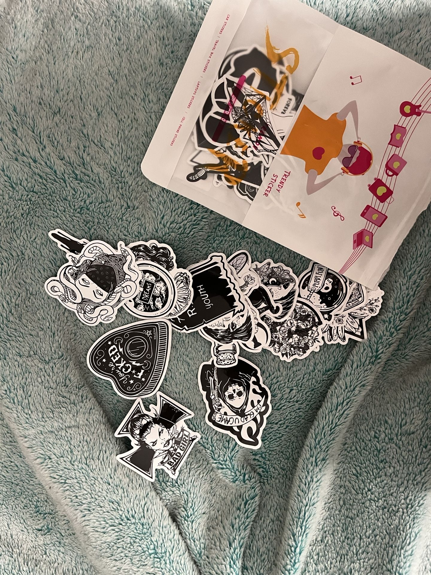 Black And White Goth Emo Alternative Sticker Pack