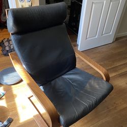 Leather/Wood Armchair 