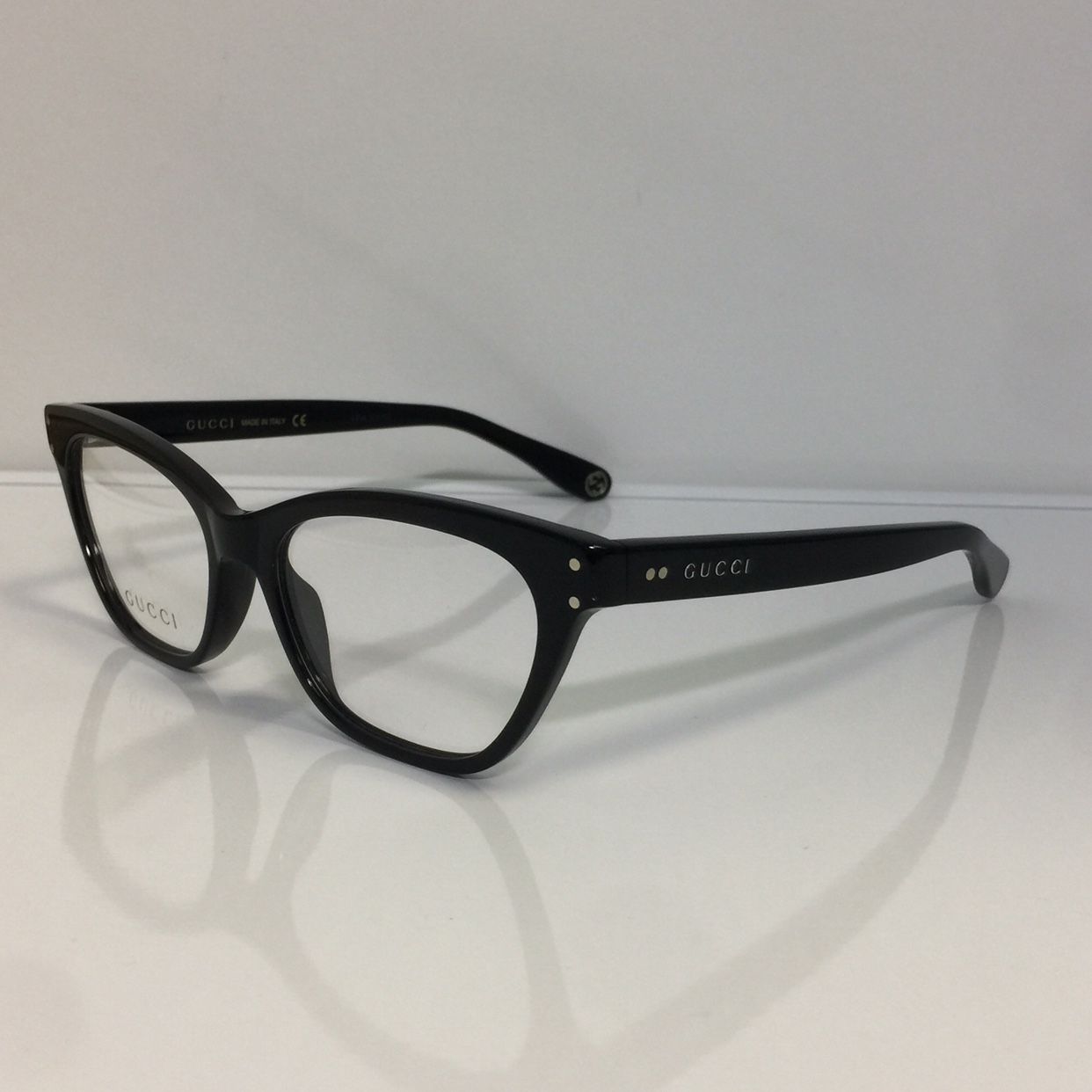 New Gucci GG0570O 005 Black Plastic Cateye Eyeglasses 52mm
