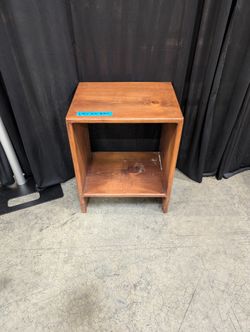Open Shelf Cube Nightstand in Dark Wood