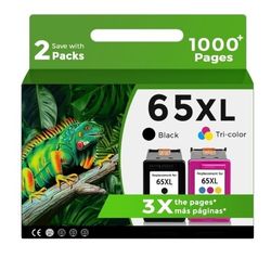65XL Combo Color Ink Cartridge Replacement for HP Deskjet (1 Black, 1 Tricolor)