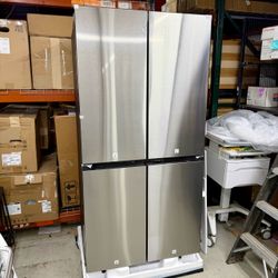Samsung Bespoke 36 in. 23 cu. ft. Counter Depth 4-Door Flex French Door Refrigerator in Stainless