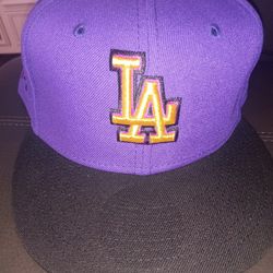 La Los Angeles Dodgers 100 Year Anniversary Exclusive Rare Size 8  MLB Baseball Cap Hat