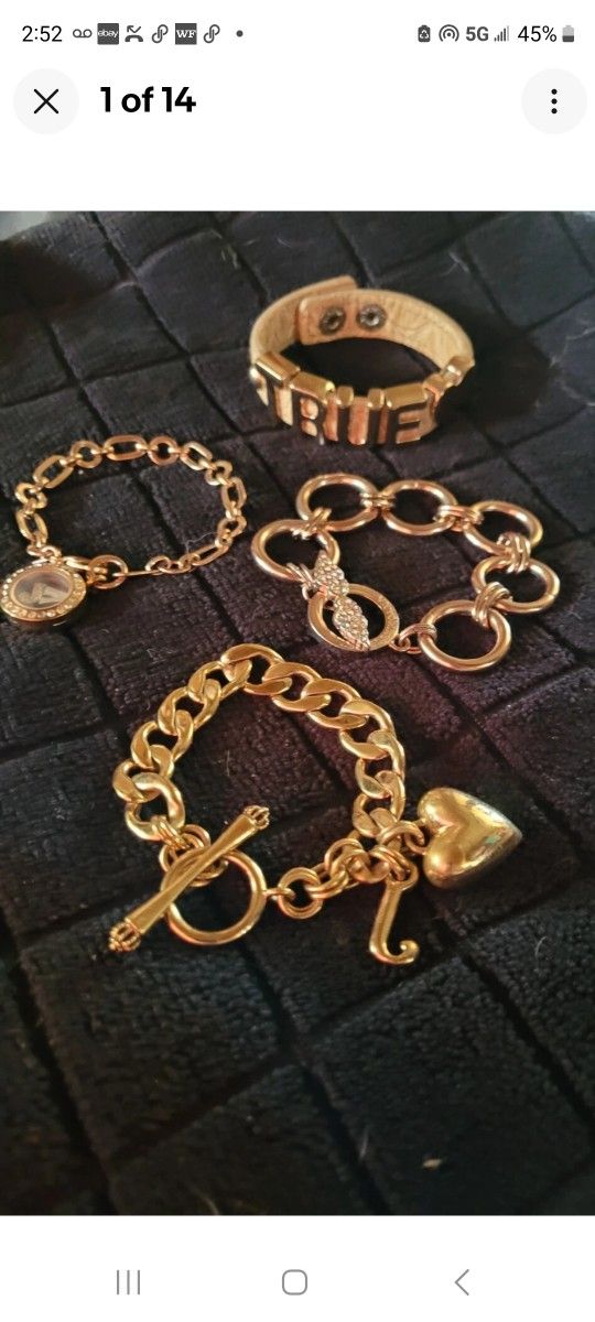 Lot Of 4 Name Brand Designer Rose Gold Bracelets