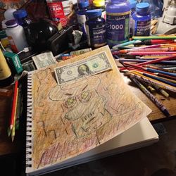 Pen And Crayon Drawing