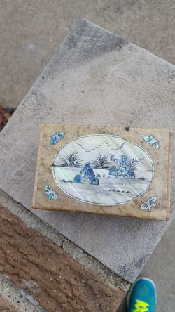 Chinese themed stone trinket box