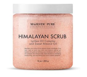 MAJESTIC PURE Himalayan Salt Body Scrub with Lychee Oil,
