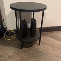 Small Round Black End Table