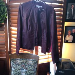 Burgundy Leather Jacket-like New