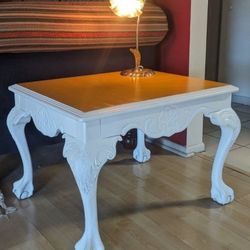 Antique Solid Wood Clawfoot Table