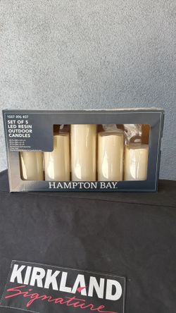 Set of 5 LED Resin Outdoor Candles