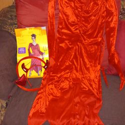 Sexy Devil Lady Dress With Detachable Tail And Devil Horn headband $25 Large