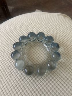 Classic 70s Iridescent Blue “Boopie” Bubble Art Glass ‘Trinket Tray’: