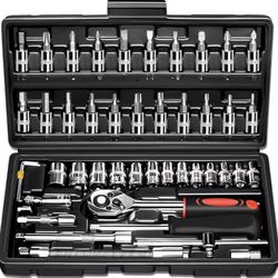 46-Piece 1/4 inch dDive Socket Ratchet Wrench set