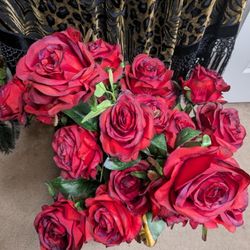 Two Dozen Silk Red Roses