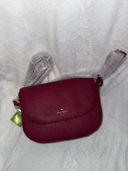 Burgundy Kate Spade pebbled crossbody