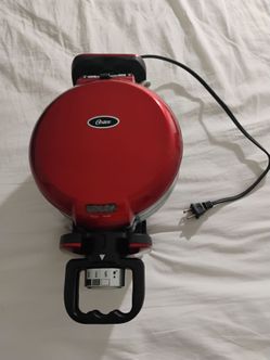 Oster Round Waffle Maker – Red