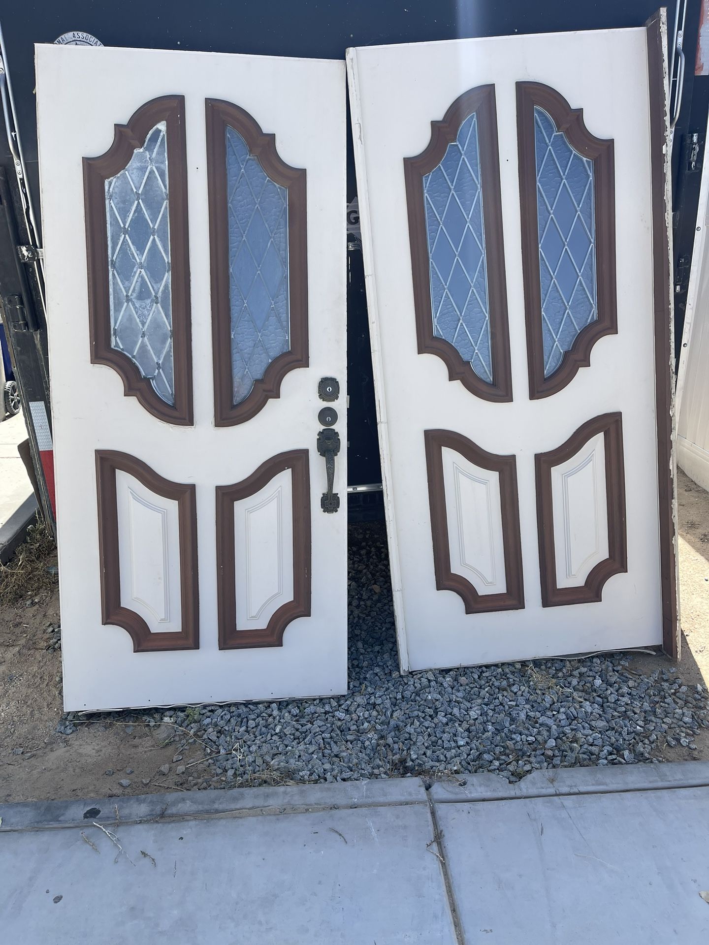 Antique Double entry door, With hardware Solid Oak