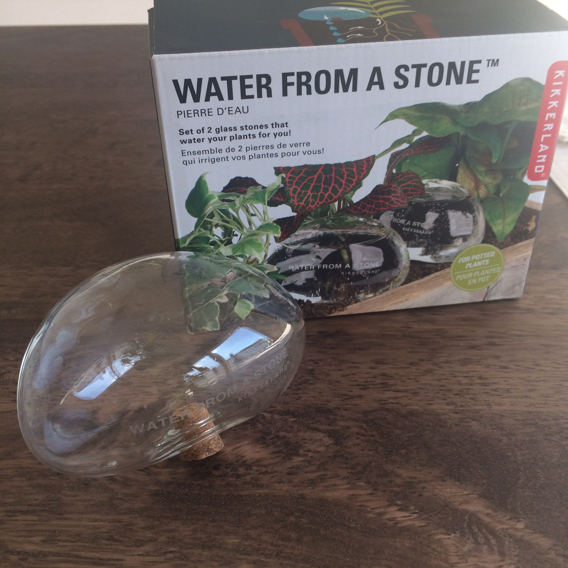 Beautiful Hand-blown glass- water from a stone!