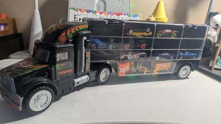Big-Daddy Tractor Trailer Car Collection Case Carrier Transport Toy Truck For Kids Includes 12 Cars + Accessories