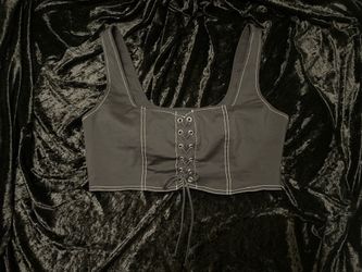 Black Corset Style Crop Top