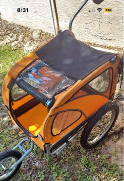Two in one pet stroller and bike trailer