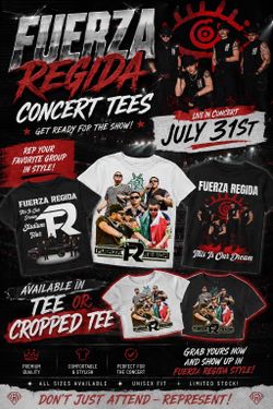 Fuerza Regida concert shirts