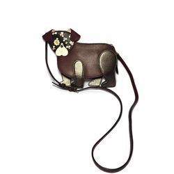 Kate Spade Dog Crossbody Purse, Cherrywood/Oxblood Floral, Pug.
