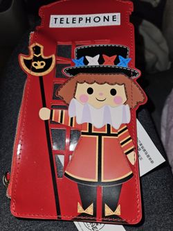 Telephone Bristish Red Phone Booth Disney Slim Wallet/ Coin Purse