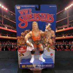 Mattel WWE Superstars LJN Mr. Perfect Blue Card Wrestling Action Figure IN HAND