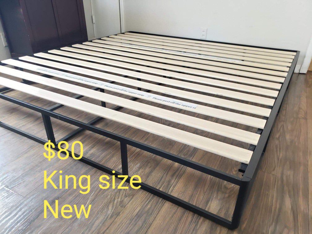 Bed frame king size. Brand new. Free delivery in Modesto, Stockton, lathrop. $80