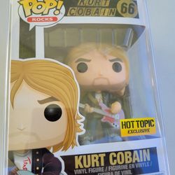 KURT COBAIN HOT TOPIC EXCLUSIVE #66 FUNKO POP ROCKS ICON NIRVANA RETIRED VAULTED